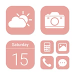 salmon white theme android application logo